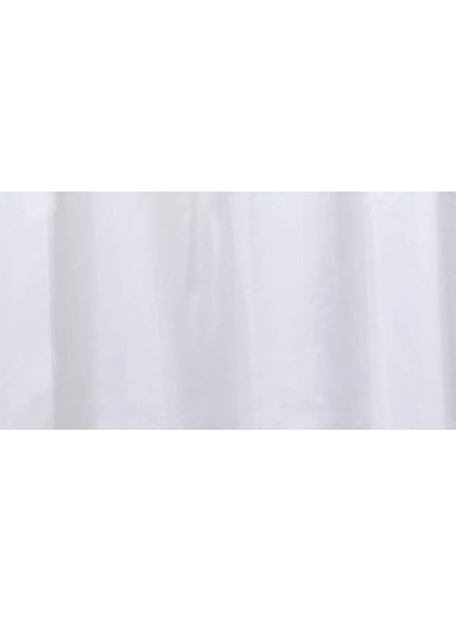 erorex Design Fabric Polyester Shower Curtain With 12 Matching Rings White  - Image 2