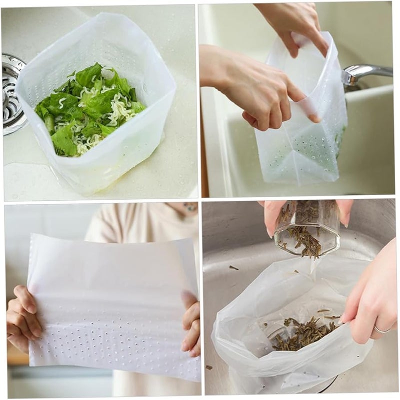 أكياس قمامة مصفاة شبكية دقيقة 90 قطعة أكياس نفايات سميكة يمكن التخلص منها قابلة للوقوف - Image 3