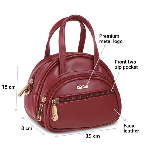 Mochi Women's Maroon Fashionable Faux Leather Sling Bag (66-487) - Image 3