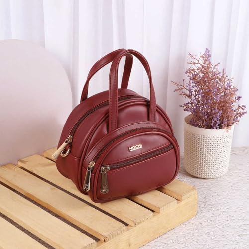 Mochi Women's Maroon Fashionable Faux Leather Sling Bag (66-487) - Image 2
