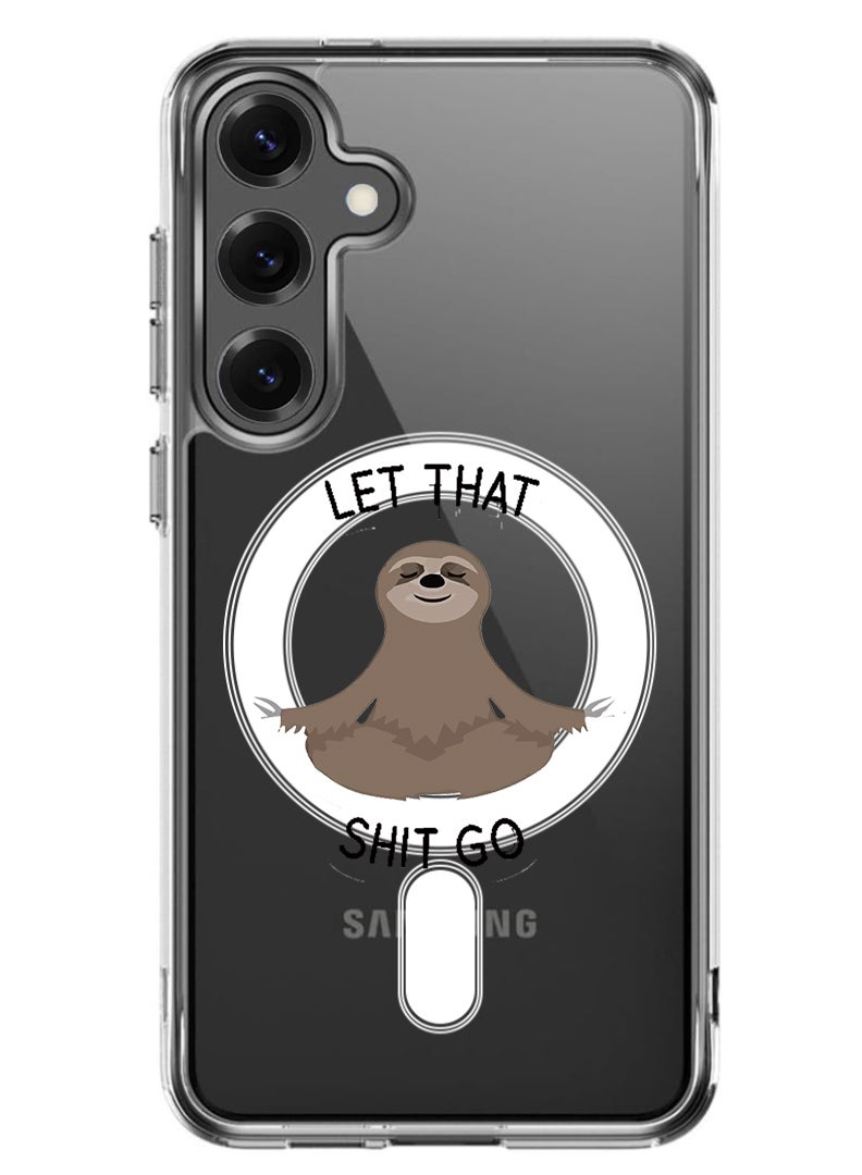 Theodor Magnetic Case for Samsung Galaxy S25 6.2-inch Compatible with MagSafe Wireless Charging, Shockproof Phone Bumper Cover Let that go BLack  - Image 1