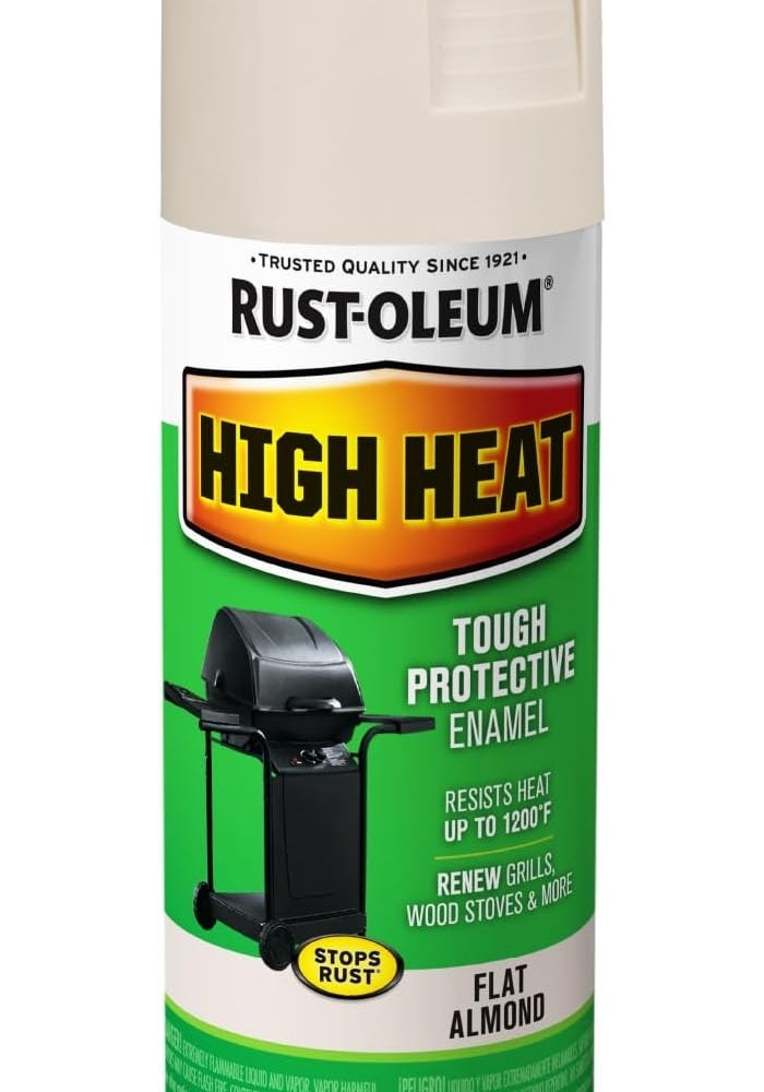 Rust-Oleum Specialty High Heat Spray Paint - Flat Almond - 12 Ounce - Image 1