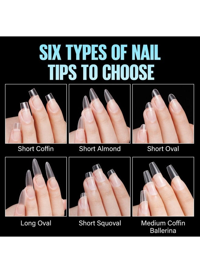 توميكا نصائح أظافر قصيرة سكوفال 510 قطعة من الأكريليك أطراف أظافر غير لامعة بالكامل 12 مقاسًا بدون منحنى C غطاء نصف مزيف أطراف أظافر لتمديد الأظافر في صالون المنزل يمكنك صنعها بنفسك - Image 5