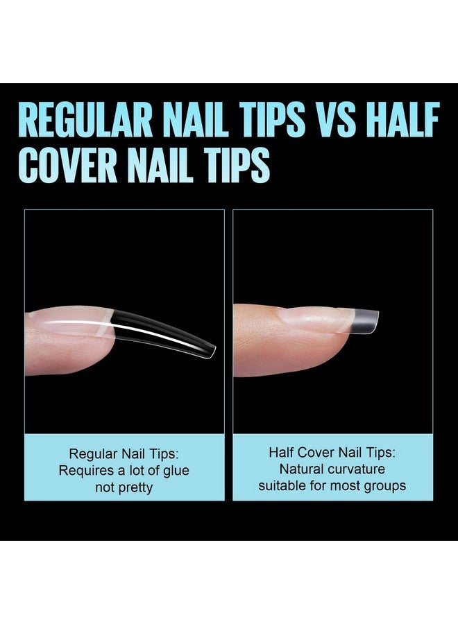 توميكا نصائح أظافر قصيرة سكوفال 510 قطعة من الأكريليك أطراف أظافر غير لامعة بالكامل 12 مقاسًا بدون منحنى C غطاء نصف مزيف أطراف أظافر لتمديد الأظافر في صالون المنزل يمكنك صنعها بنفسك - Image 4