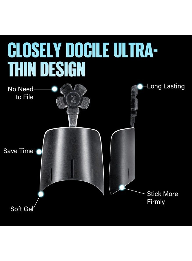 توميكا نصائح أظافر قصيرة سكوفال 510 قطعة من الأكريليك أطراف أظافر غير لامعة بالكامل 12 مقاسًا بدون منحنى C غطاء نصف مزيف أطراف أظافر لتمديد الأظافر في صالون المنزل يمكنك صنعها بنفسك - Image 2