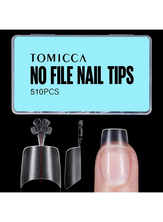توميكا نصائح أظافر قصيرة سكوفال 510 قطعة من الأكريليك أطراف أظافر غير لامعة بالكامل 12 مقاسًا بدون منحنى C غطاء نصف مزيف أطراف أظافر لتمديد الأظافر في صالون المنزل يمكنك صنعها بنفسك - Image 1
