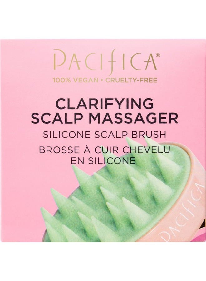 Pacifica Beauty | Clarifying Shampoo Brush | Exfoliating Scalp Massager | Flexible Silicone Brushes | Ergonomic Handle | Hair Care/Scalp Care | Waterproof | Pink + Green | Vegan - Image 2
