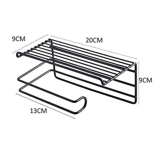 Pathavi Wall-Mounted Toilet Paper Holder with Phone Shelf, Black Metal, Bathroom Storage Organiser - Image 5