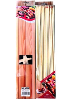 GO2CAMPS BBQ Bamboo Sticks 100 Peices (35 cm) | Barbecue Bamboo Skewers,Wooden Skewers for Grilling Kabobs, Vegetables, Meat, and Seafood, Perfect for Outdoor BBQs, Picnics and Camping  - Image 1