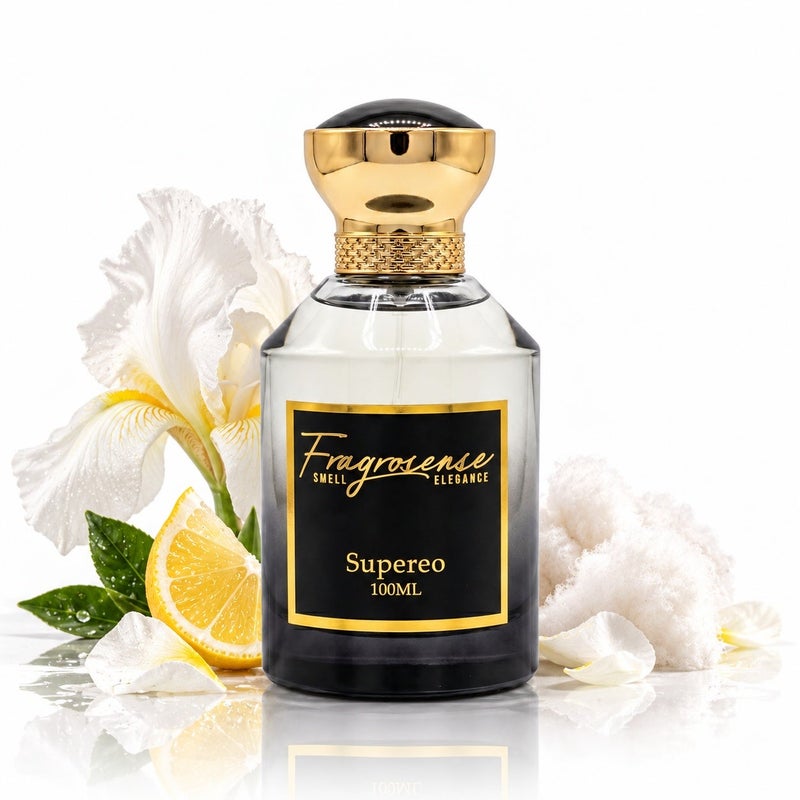 Fragrosense Supereo Unisex Musk Perfume 100ml, Rose Saffron White Floral Fragrance with Cambodian Oud and Amber, Long Lasting Luxury Eau de Parfum for Men & Women - Image 1