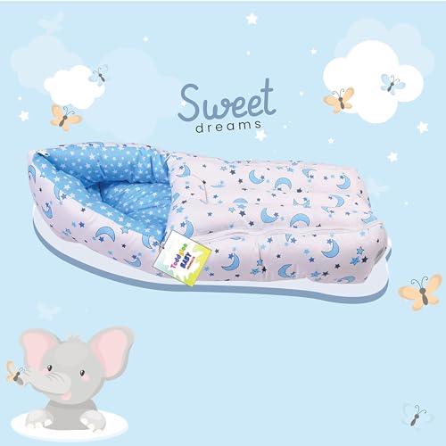 Toddylon Baby Carry Bags 3 in 1 Bed | Wrapper | Newborn Boys Girls | Wearable Blankets | Cotton (0-6 Months) Blue - Image 4