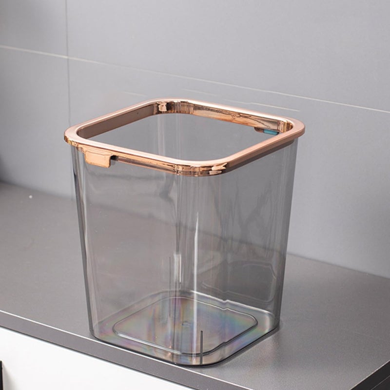 Creative Pet Garbage Can Large Gray with Press Ring, Household Wastebasket for Living Room, Office, Kitchen, Bathroom Trash Bin Random Color Random Color - Image 3
