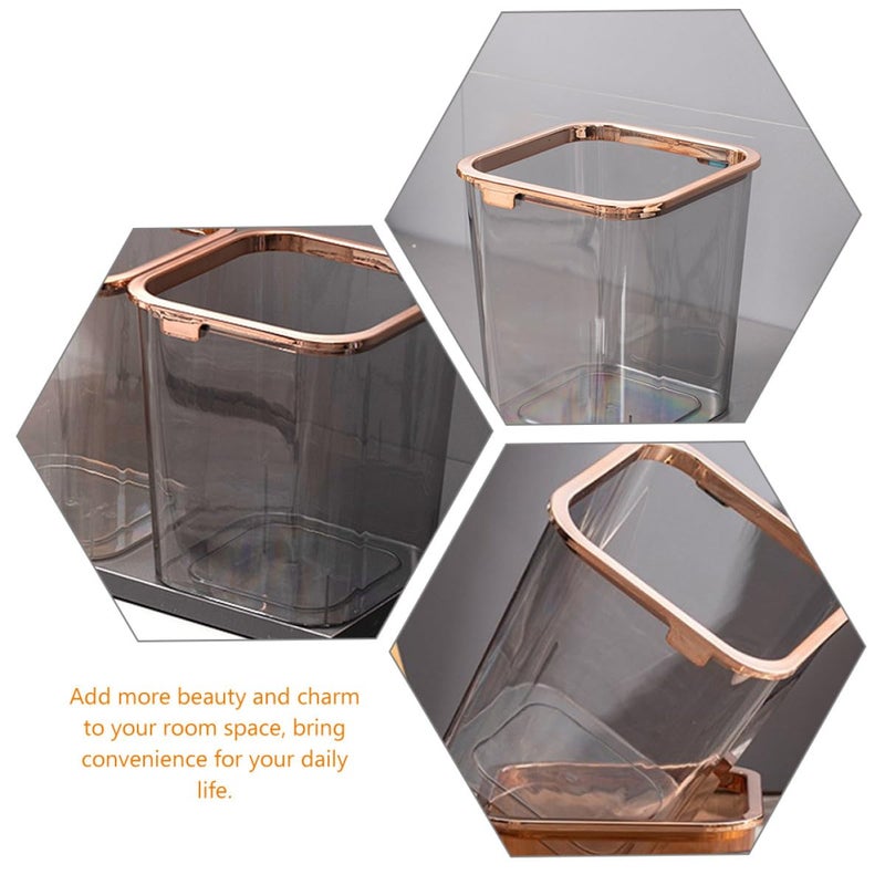 Creative Pet Garbage Can Large Gray with Press Ring, Household Wastebasket for Living Room, Office, Kitchen, Bathroom Trash Bin Random Color Random Color - Image 5