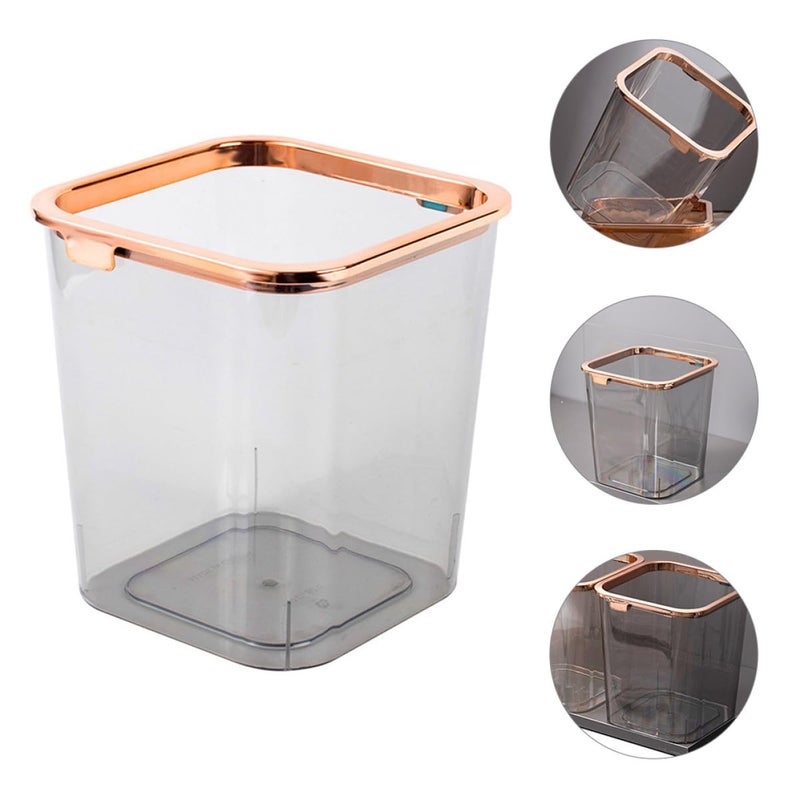 Creative Pet Garbage Can Large Gray with Press Ring, Household Wastebasket for Living Room, Office, Kitchen, Bathroom Trash Bin Random Color Random Color - Image 4