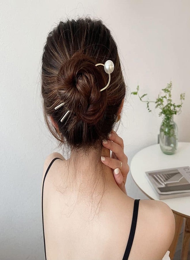 BAKEFY 2pcs French Hair Pins for Women - Elegant & Durable Metal Hair Fork for Updos, Chignon, Bun & Twist Hairstyles, Secure Hold All Day, Comfortable Fit | Ideal Gifts for Women- Gold - Image 3