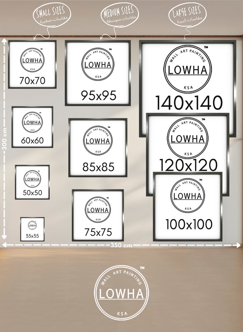 LOWHA Canvas Wall Art Stretched Over Wooden Frame with Eid Arabic Celebration Phrase Design - Image 5