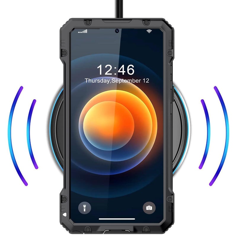 Marrkey for Samsung Galaxy S24 Ultra Metal Case with Stand Screen Protector Durable Bumper Military Grade Shockproof Heavy Duty Rugged Full Body Kickstand Cover Fingerprint Compatible - Black - Image 5