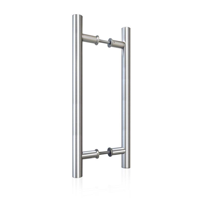 JUBEST 16" Push Pull Door Handle, Stainless Steel Double Sided H Shape Sliding Doors Handle, Heavy Duty Swing Door Handles, Silver - Image 1