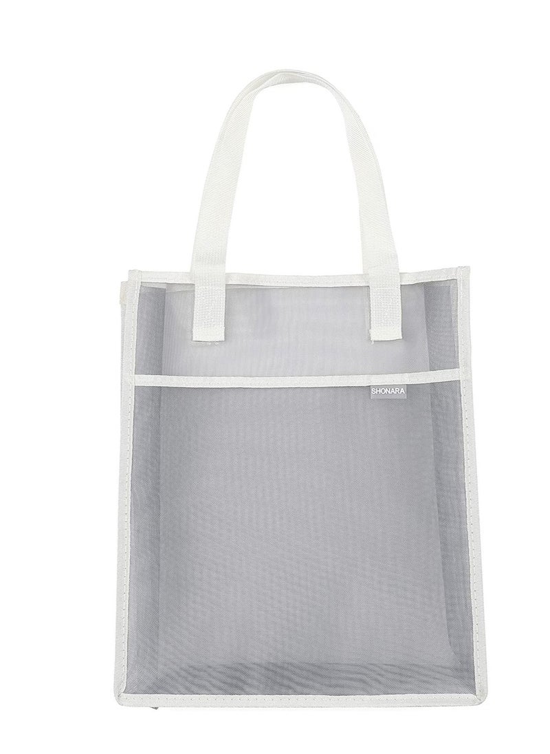 Excefore - Document Bag with Handle, Transparent mesh Document Bag, can Store A4 Size documents, PVC Receipt Holder, no Zipper Design, Provide Storage Space for Office, School and Family Travel - Image 1