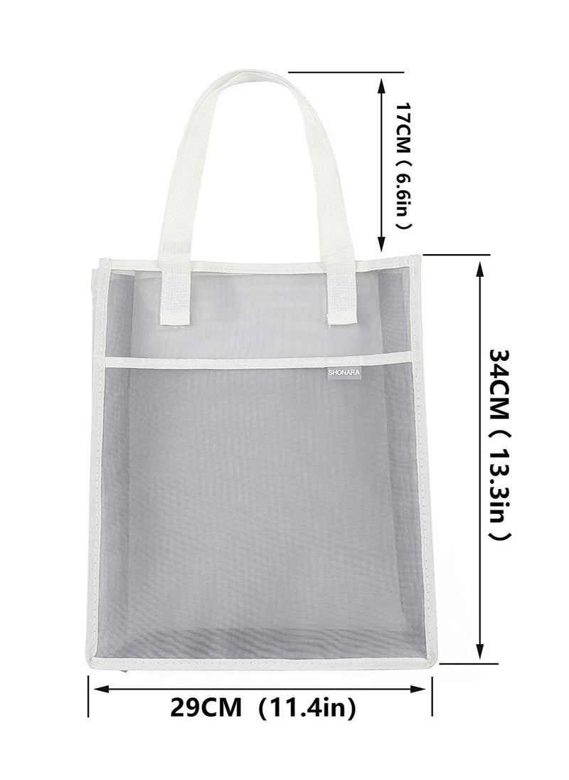 Excefore - Document Bag with Handle, Transparent mesh Document Bag, can Store A4 Size documents, PVC Receipt Holder, no Zipper Design, Provide Storage Space for Office, School and Family Travel - Image 1