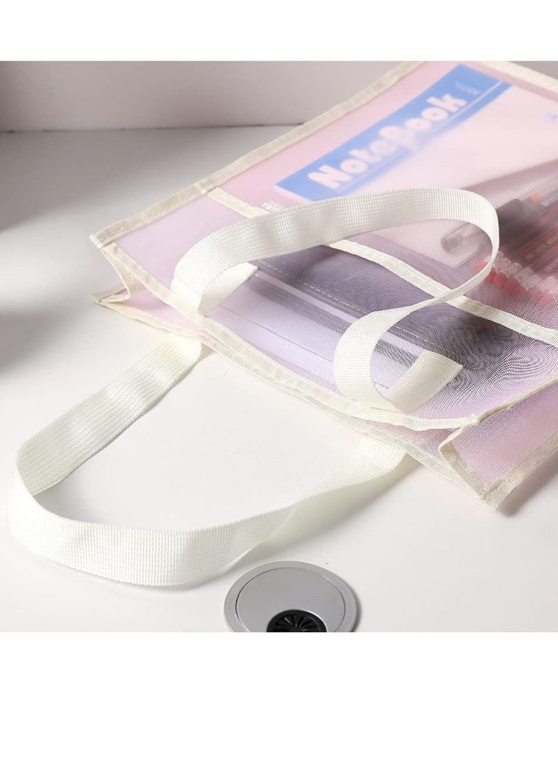 Excefore - Document Bag with Handle, Transparent mesh Document Bag, can Store A4 Size documents, PVC Receipt Holder, no Zipper Design, Provide Storage Space for Office, School and Family Travel - Image 1
