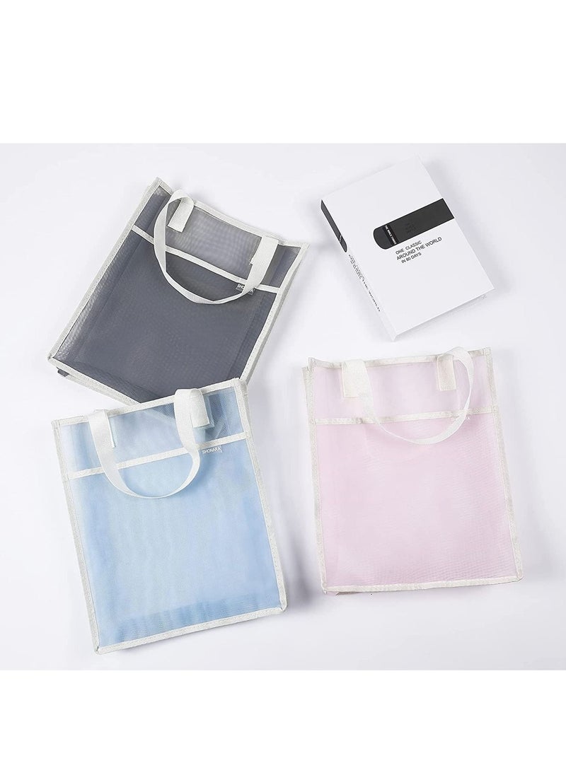 Excefore - Document Bag with Handle, Transparent mesh Document Bag, can Store A4 Size documents, PVC Receipt Holder, no Zipper Design, Provide Storage Space for Office, School and Family Travel - Image 1