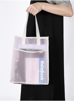 Excefore Document Bag with Handle, Transparent mesh Document Bag, can Store A4 Size documents, PVC Receipt Holder, no Zipper Design, Provide Storage Space for Office, School and Family Travel  - Image 5