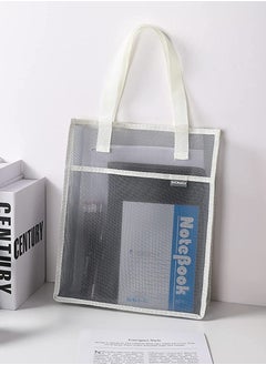 Excefore Document Bag with Handle, Transparent mesh Document Bag, can Store A4 Size documents, PVC Receipt Holder, no Zipper Design, Provide Storage Space for Office, School and Family Travel  - Image 2
