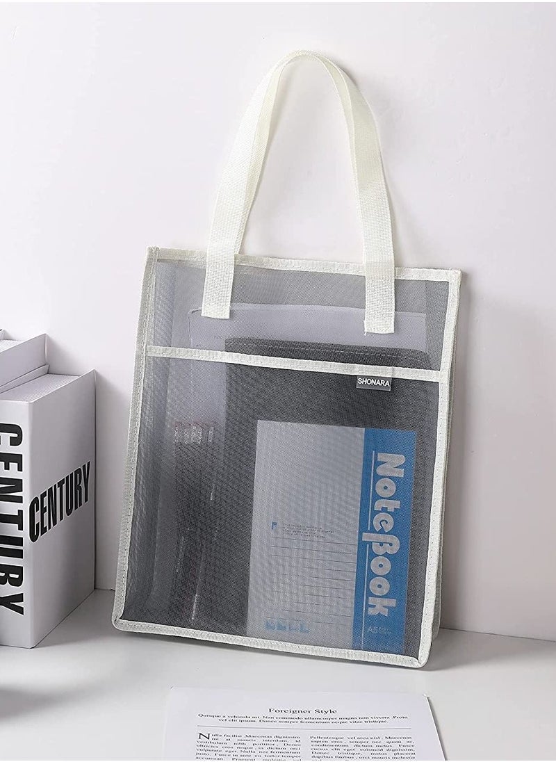 Excefore - Document Bag with Handle, Transparent mesh Document Bag, can Store A4 Size documents, PVC Receipt Holder, no Zipper Design, Provide Storage Space for Office, School and Family Travel - Image 1