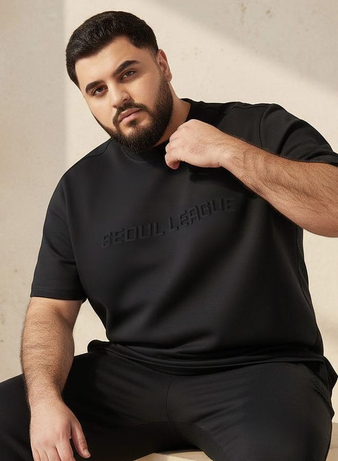 Maxim Men Regular Fit Crew Neck Short Sleeve Embossed T shirt - Image 1