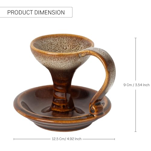 Bodhi House Ceramic Dhuna Loban Burner, Round Dhooni Dhoop Dani Incense Burner, Table-Top Incense Holder for Loban, Elegant and Traditional Dhoop Dani for Purifying Home - Image 4