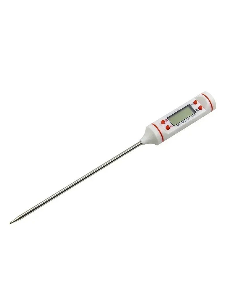 AROAQ Food Thermometer, Water Oil Cooking Meat Food Thermometers, Cooking Thermometer With Instant Read Lcd Screen For Kitchen, (White)  - Image 1