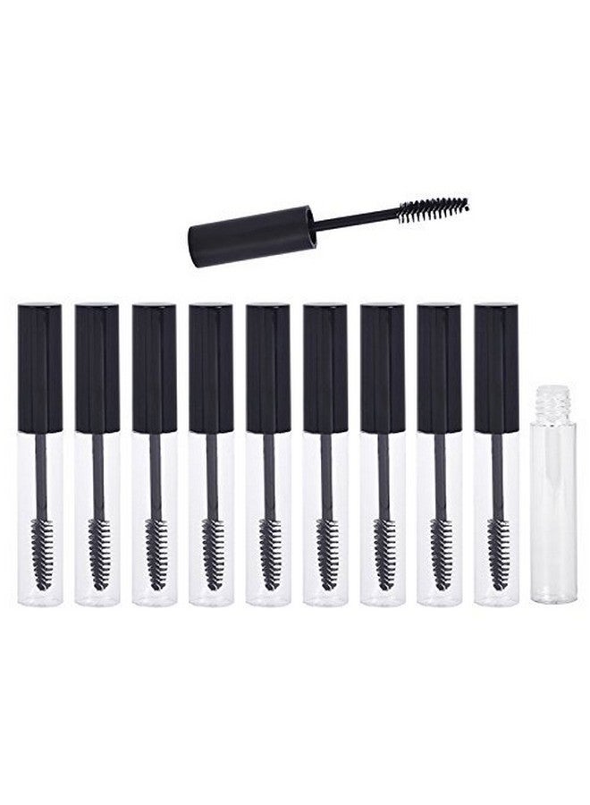Coobbar 10Ml 10Pcs Empty Eyelashes Mascara Tube Vial Liquid Plastic Bottle Cosmetic Container With Black Cap - Image 1