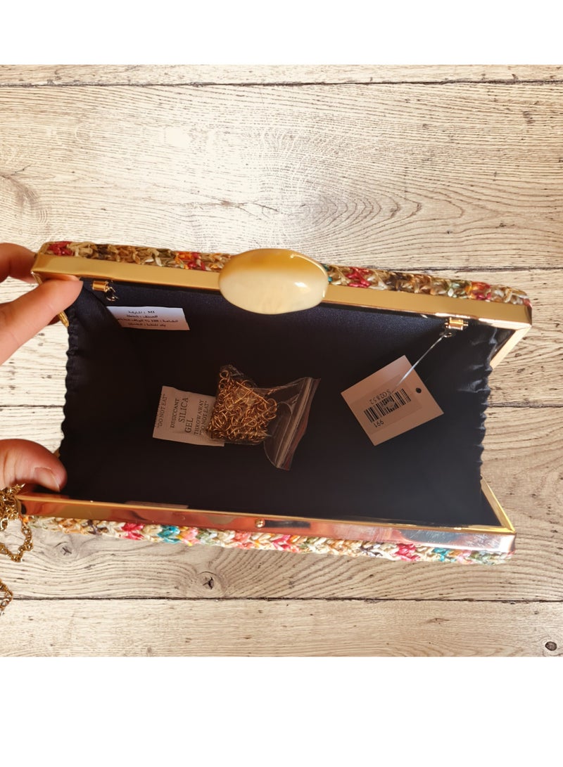 Elegant Women's Evening Clutch , Spacious Interior, Wear in Two Ways, Perfect for Parties & Special Occasions - Image 2