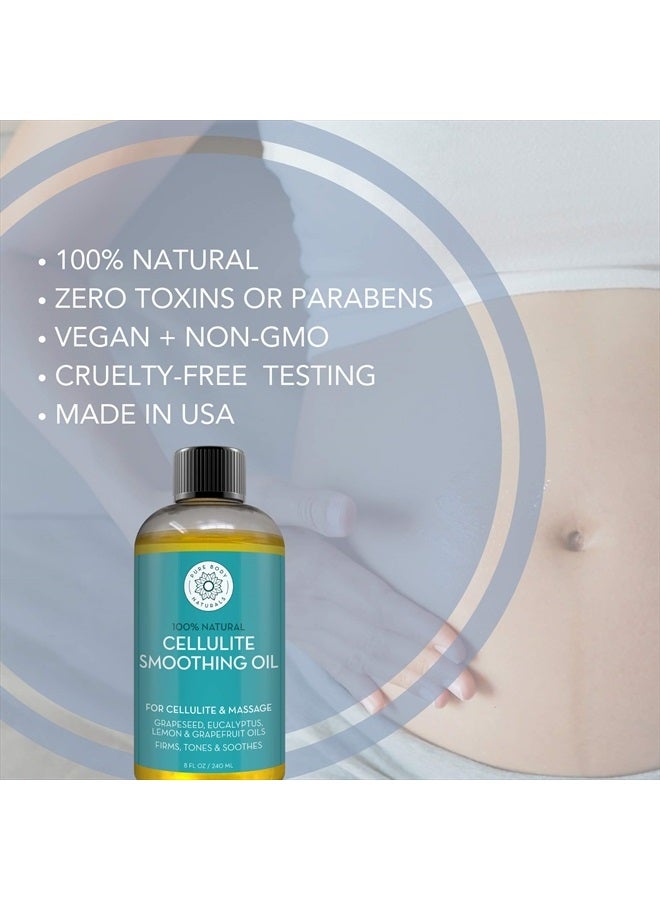 PURE BODY NATURALS Cellulite Massage Oil, 8 fl oz - Natural Anti Cellulite Massage Oil for Thighs and Butt - Chemical Free Body Oil Massage Treatment for Firming Stomach, Legs, and Arms - Image 2