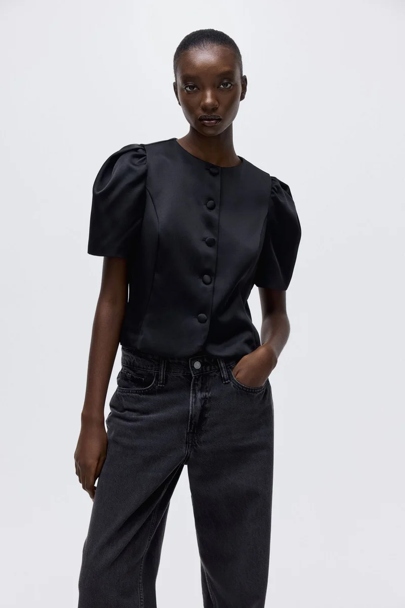 H&M Puff-sleeved blouse