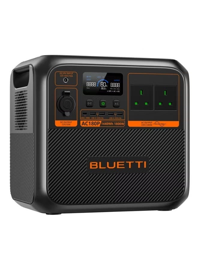 BLUETTI AC180P Portable Power Station, 1440Wh Backup Battery, 1800W AC Output, Solar Generator with Fast Charging, Power Backup for Outdoor Camping, Home Emergency & RV Use - Image 2