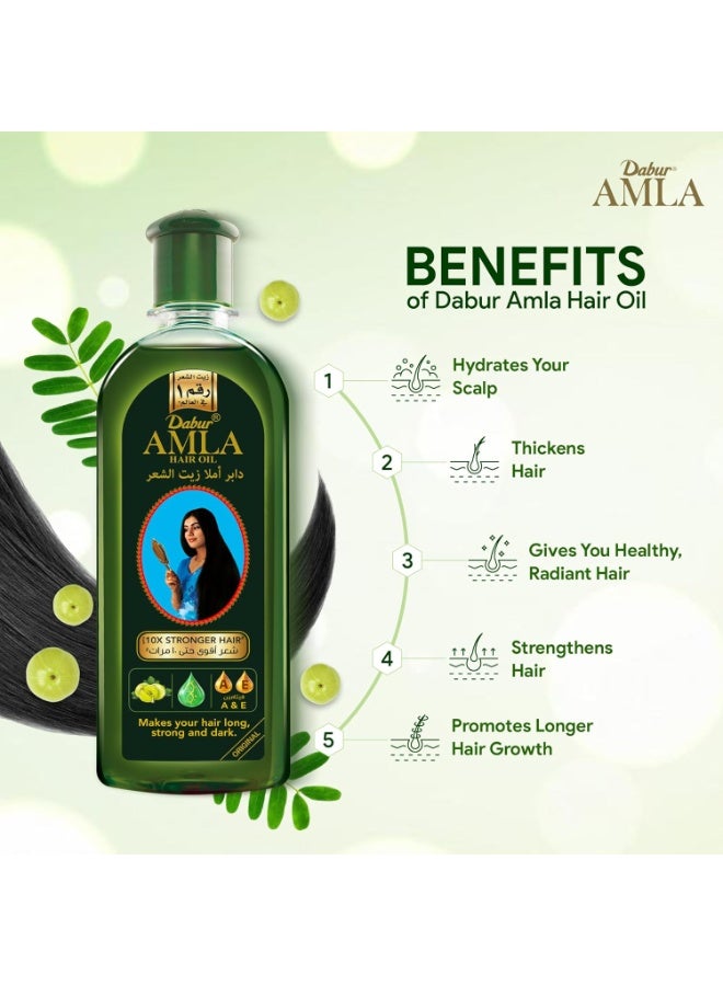 Dabur Amla Hair Oil| Natural care | Enriched with Amla, Natural Oils & Vitamin C | Nourishes Scalp | Moisturizing and Strengthening Hair Treatment for Women & Men | For Long, Strong & Dark Hair  200ml - Image 2