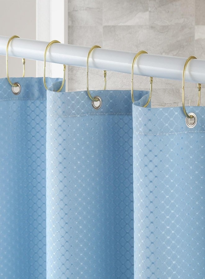 Goowin Shower Curtain Rings, 12 Pcs Shower Curtain Hooks, Oval Snap Shower Rings for Curtain, Metal Gold Shower Curtain Rings Rust Proof, Glide Smoothly Shower Hooks for Shower Curtain Rod (Gold) - Image 2