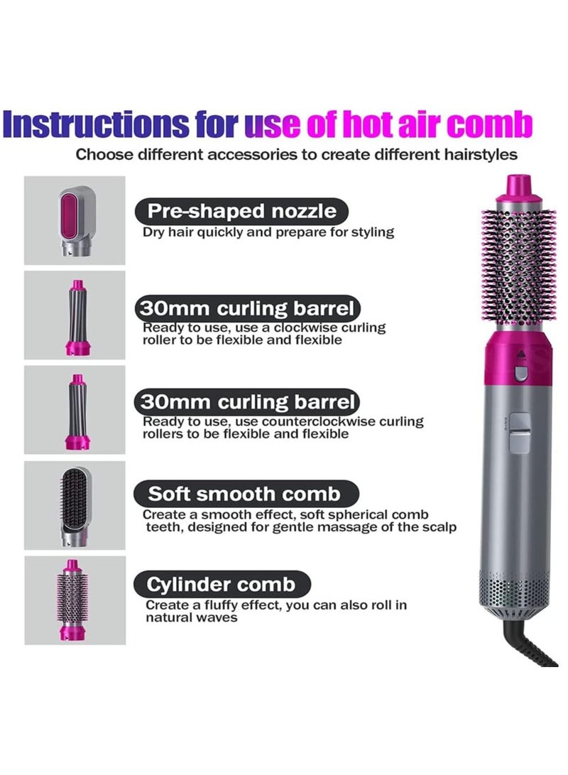 إلترازون 5 in 1 Multifunctional styling tool, The Detachable Negative Iron Automatic Suction Hair Curler, 5 in 1 Multi-Head Hot Air Comb - Image 4