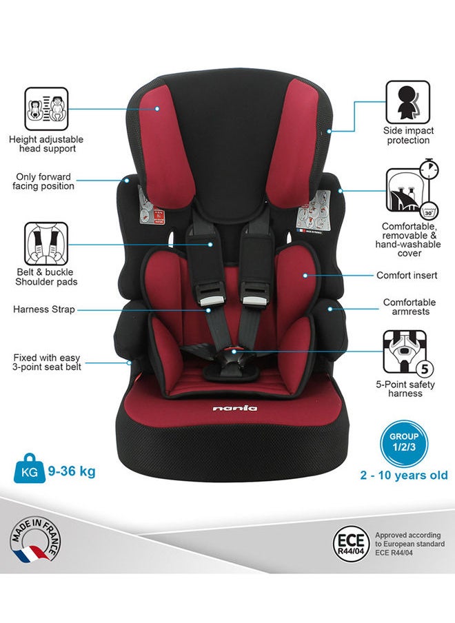 Nania - Beline Bordeau Baby Car Seat, Group 1,2,3 (9-36Kg), Suitable From 12 Months - Image 1