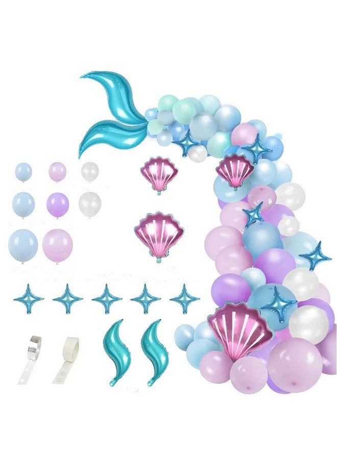DUILE Mermaid Balloon Garland Kit With Tail Balloons Arch for Girl Birthday Party Decorations and Baby Shower Supplies - Image 1