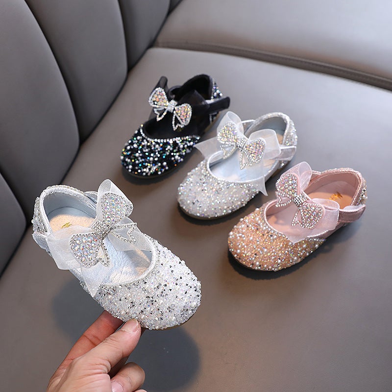 2025 Korean Style Girls Princess Little Girl Princess Ribbon Baby Single Shoes Leather Shoes - Image 2