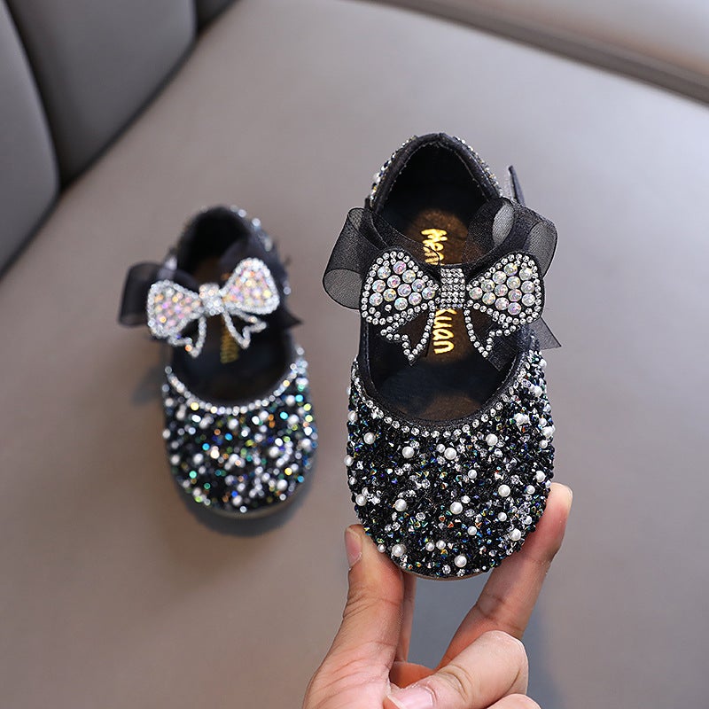 2025 Korean Style Girls Princess Little Girl Princess Ribbon Baby Single Shoes Leather Shoes - Image 4