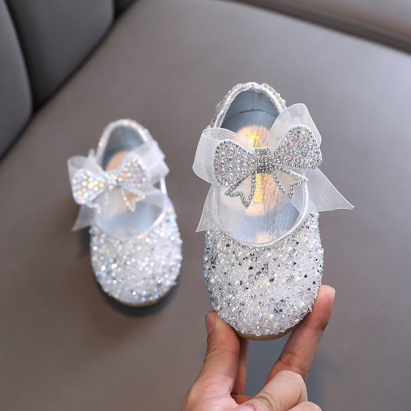 2025 Korean Style Girls Princess Little Girl Princess Ribbon Baby Single Shoes Leather Shoes - Image 3