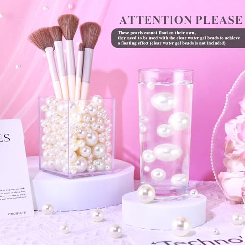 Towenm 20MM Ivory Pearls for Crafting, 70PCS Big Size No Hole Pearl Beads for Vase Filler, Faux ABS Round Pearls for Floating Candles Centerpieces Vases Makeup Brush Holder, Jewelry Making, Clothes - Image 4