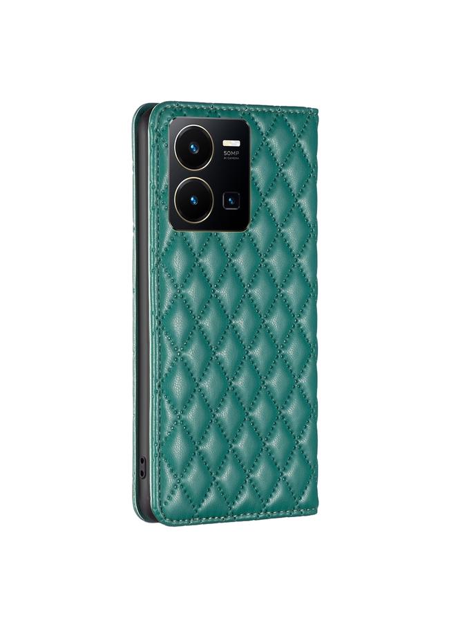 erorex Case For vivo Y35 4G / Y22s Diamond Lattice Magnetic Leather Flip Phone Case - Image 3