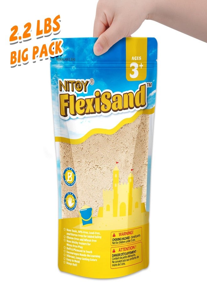 NiToy FlexiSand 2.2Lbs Play Sand, Never Dries Out-Fun for 3 Years and up Kids Bulk Refill for Sensory Sand Box Toys, Ideal for Shaping, Squeezing and Molding (Orignial Color) - Image 4
