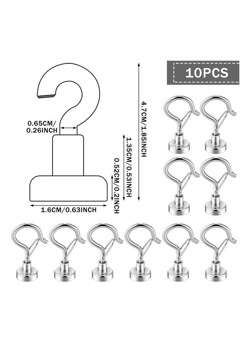 Magnetic Hooks with Snap, 25lbs Heavy Duty Magnets with Hook for Refrigerator, Strong Cruise Hook for Hanging, Magnetic Hanger for Cabin, Grill, Wreath, Kitchen, Office, Pack of 10  - Image 2