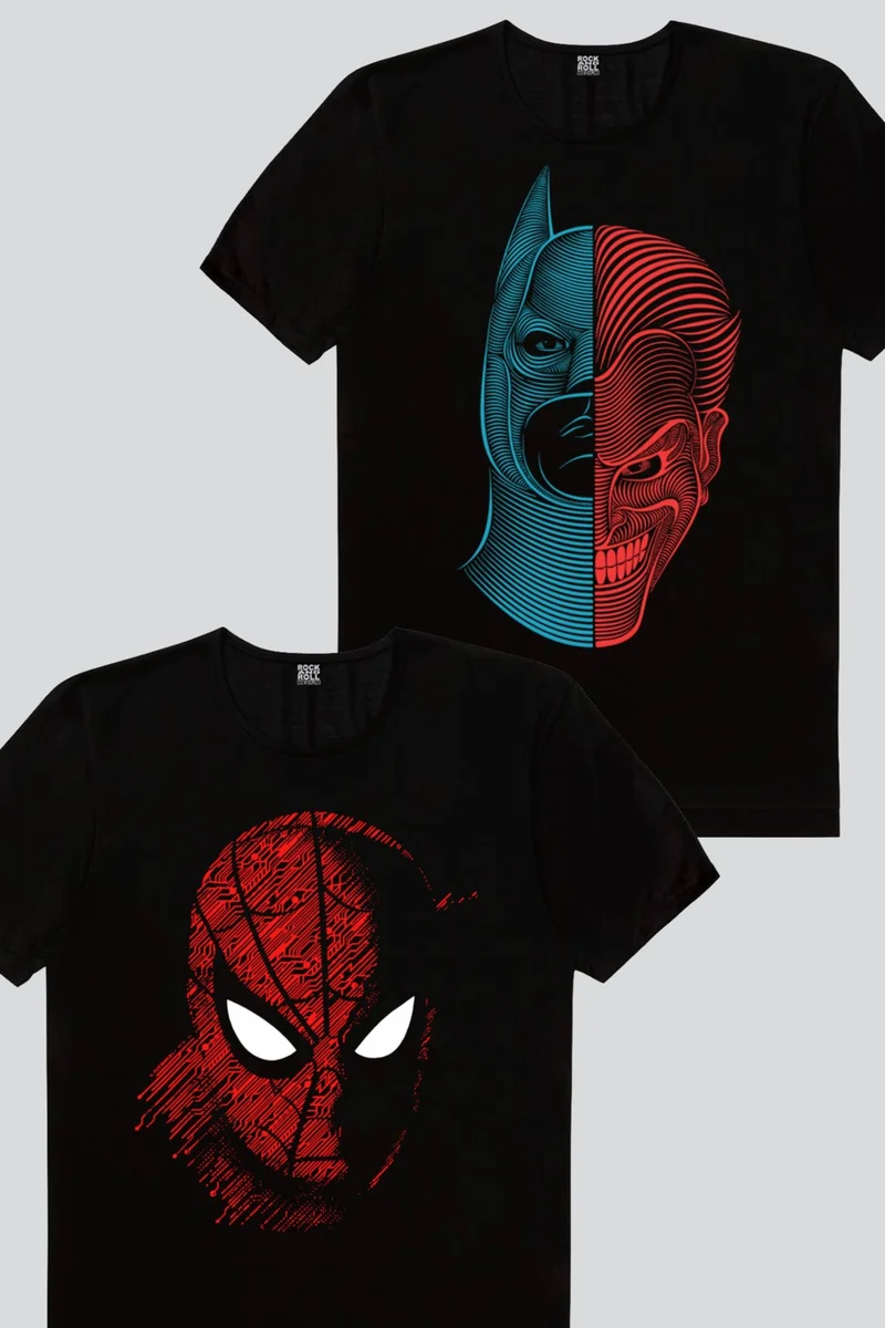 Half Hero, Digital Spider Men's T-Shirt 2-Pack Eco